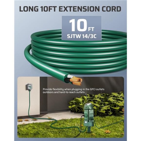 DEWENWILS Outdoor Power Strip Timer with Photocell, Dusk to Dawn, Weatherproof - Picture 7 of 7